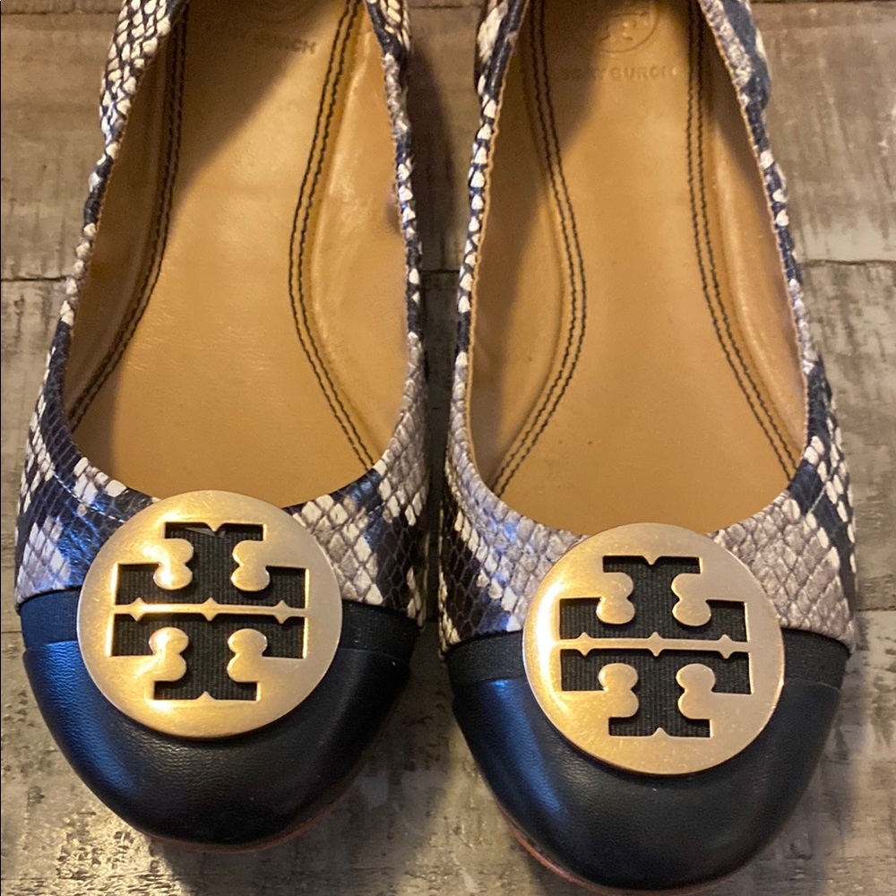 Tory Burch Snake Print Flats - Picture 3 of 5